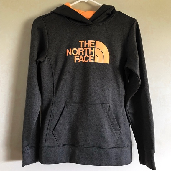 The North Face Tops - The North Face Gray & Orange Sweatshirt/Hoodie